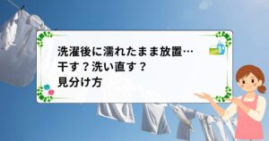洗濯後に濡れたまま放置…干す?洗い直す?見分け方