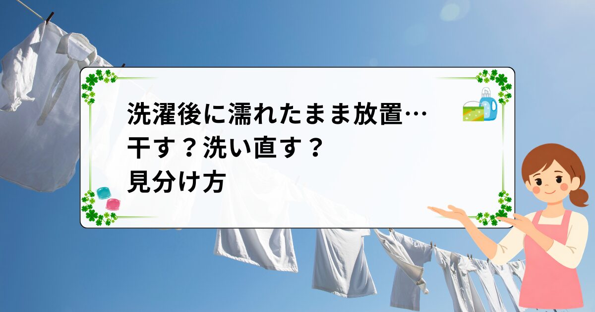 洗濯後に濡れたまま放置…干す？洗い直す？見分け方