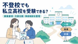 不登校の私立高校受験で確認したい募集要項・欠席日数・事前相談